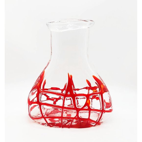 Margie’s Garden Hand-blown Red Flame Art Glass Vase - Picture 10 of 10